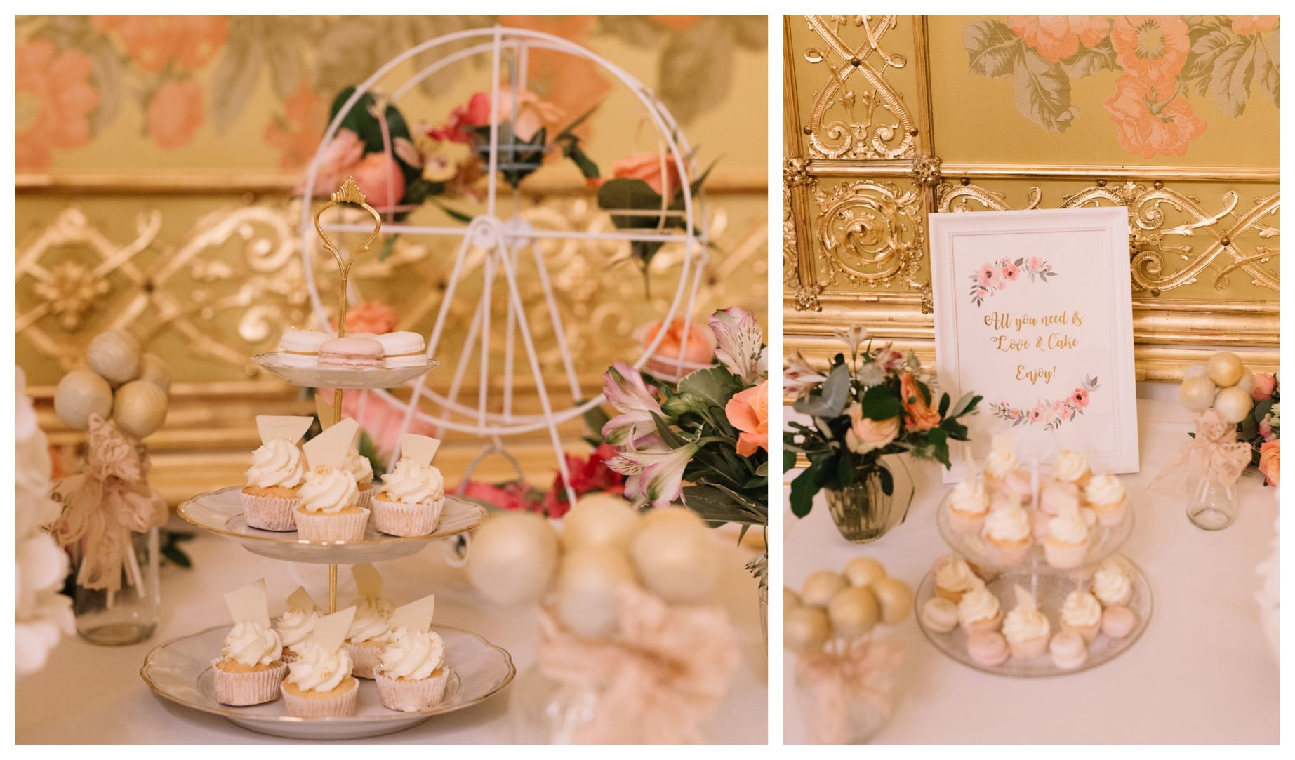 Dessertbuffet auf Hochzeit