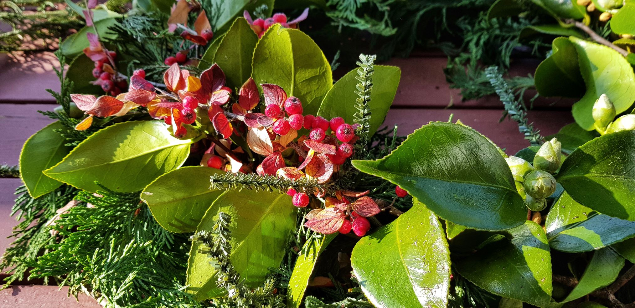 Weihnahtlicher Türkranz rote Beeren