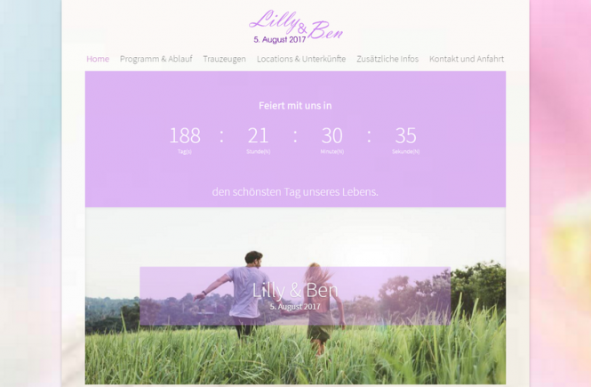 Hochzeitshomepage Beispiel Wedding Homepages